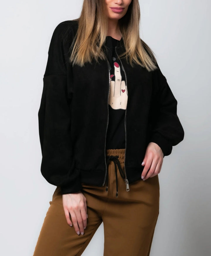 Luciana | Suede Bomber Jacket