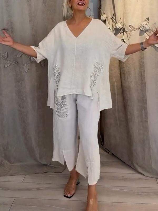 Tracey™ – Elegant 2-Piece Summer Set for Easy, Breezy Days