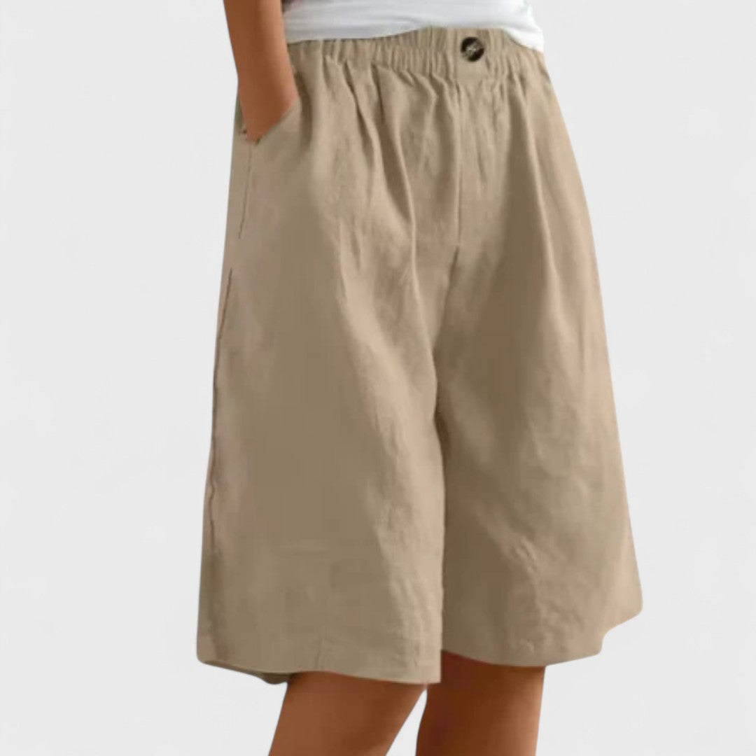 Amanda™ – Effortless Wide-Leg Linen Blend Shorts