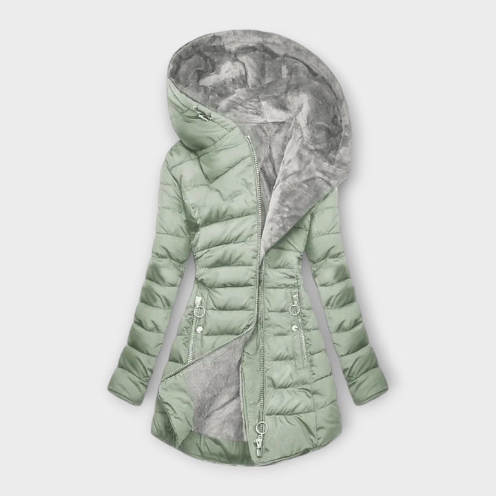 Chic Hooded Puffer Coat in Luxe Fabric