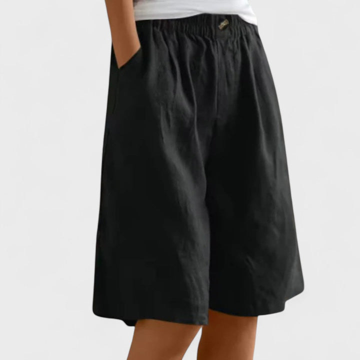 Amanda™ – Effortless Wide-Leg Linen Blend Shorts