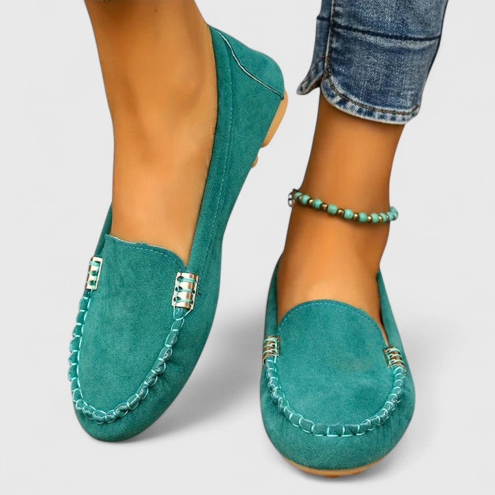 Kacey | Suede Loafers with Stitch Detail