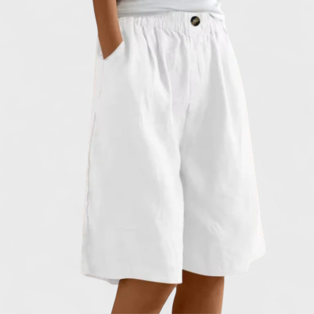 Amanda™ – Effortless Wide-Leg Linen Blend Shorts