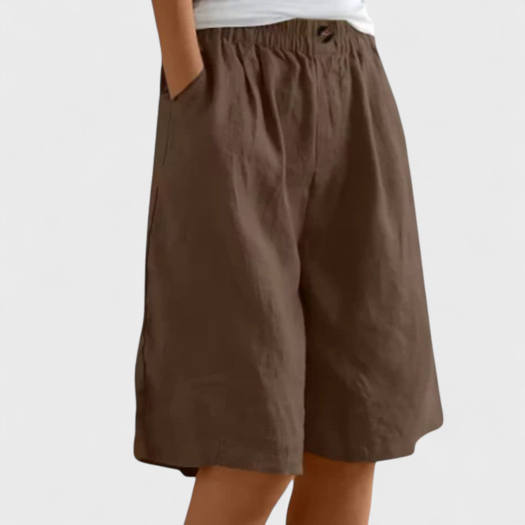 Amanda™ – Effortless Wide-Leg Linen Blend Shorts