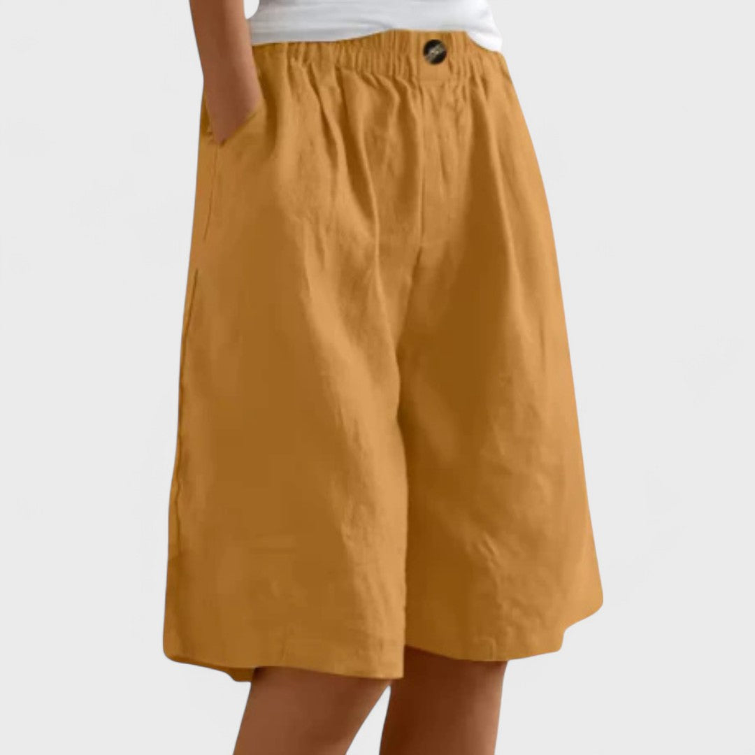 Amanda™ – Effortless Wide-Leg Linen Blend Shorts
