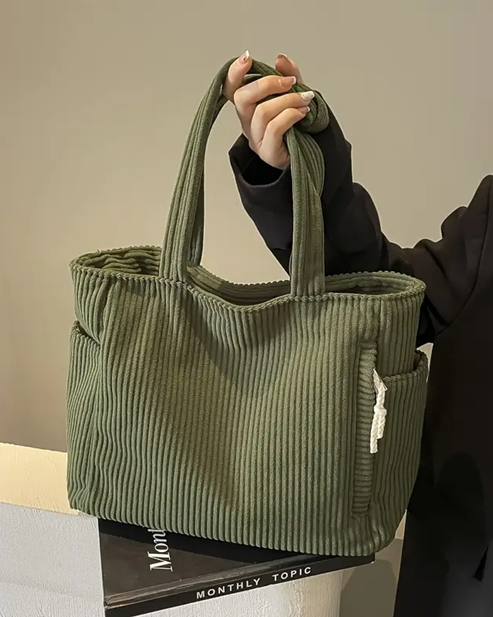 Amelie™ | Ribbed Tote Bag with Cord Detail