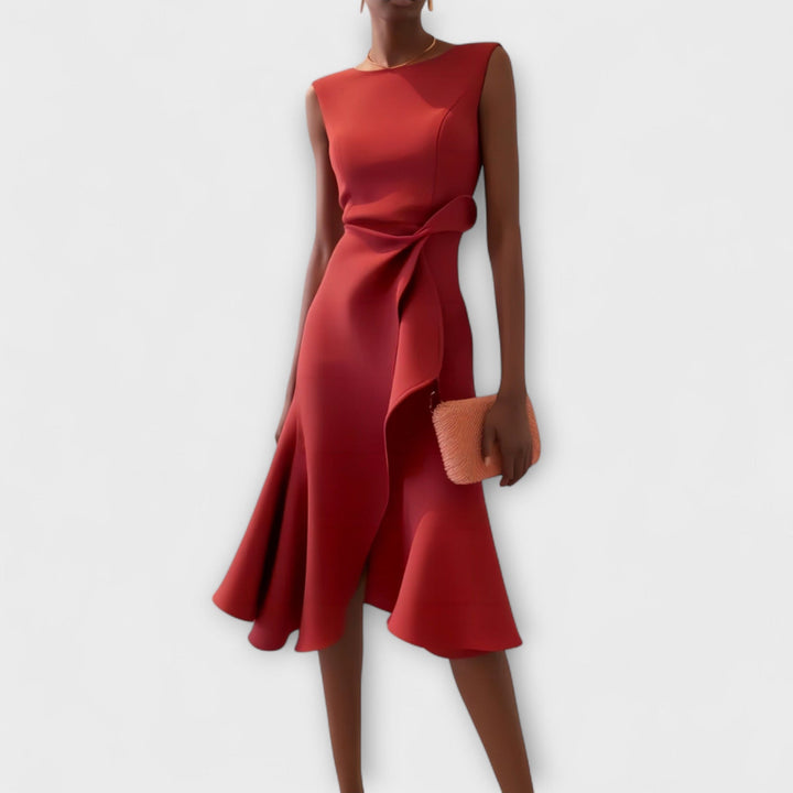 Juliette™ – Draped Asymmetrical Midi Dress