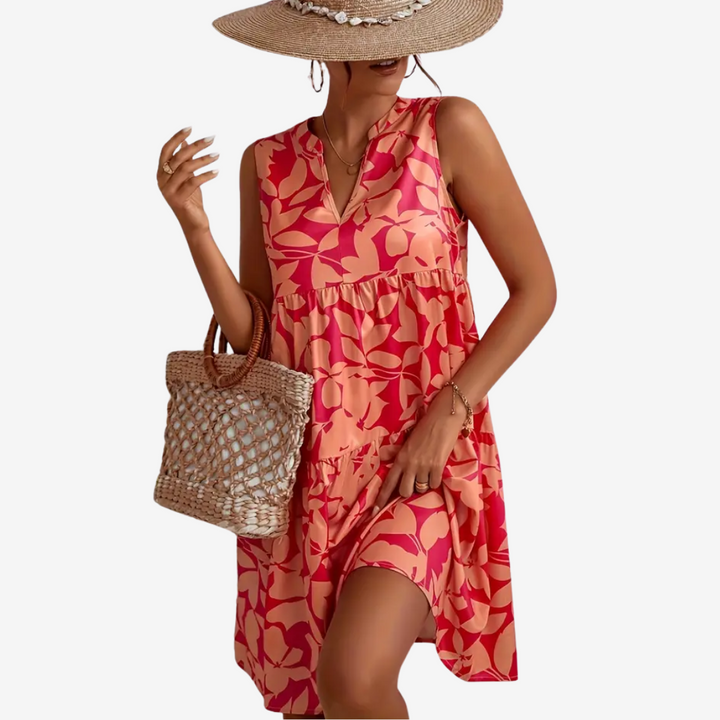 Cheyenne™ – Playful Floral Midi Dress for Sunlit Days