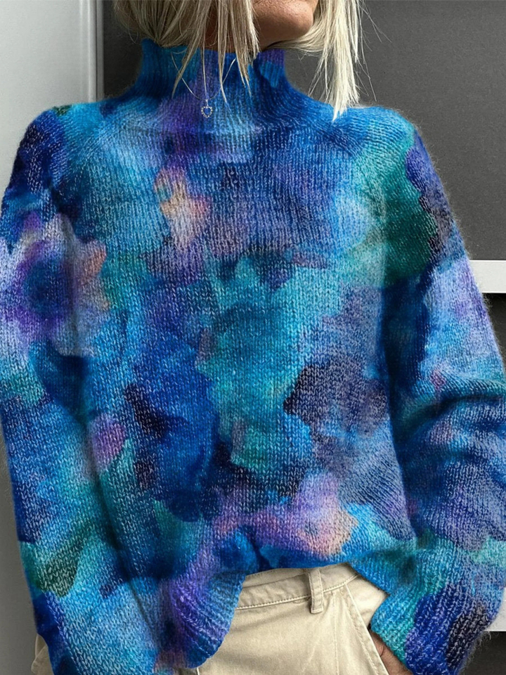 Iryn | Luxe Knit Turtleneck with Floral Motif