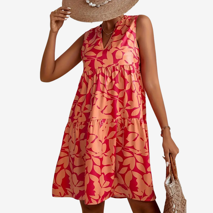 Cheyenne™ – Playful Floral Midi Dress for Sunlit Days