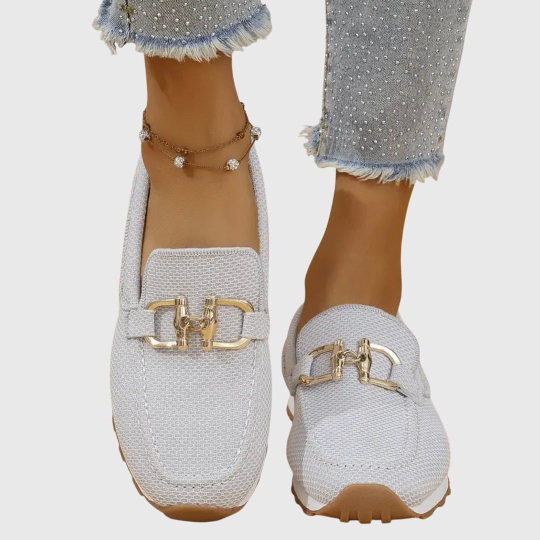 Veronica | Mesh Loafers with Gold Detail