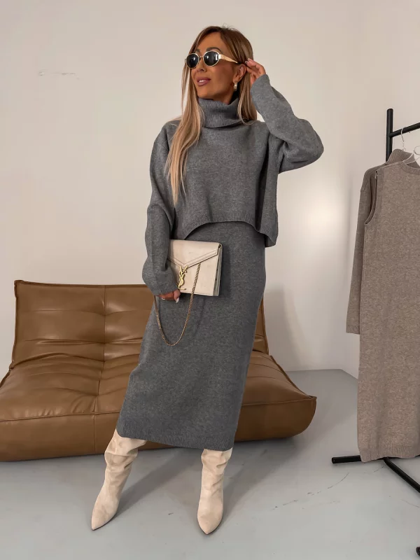Natasha | Luxurious Knit Dress & Sweater Ensemble