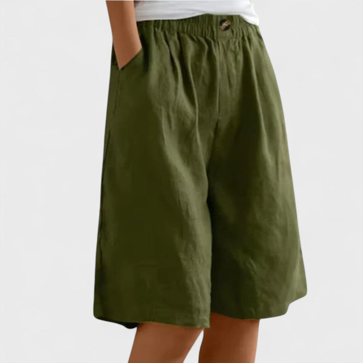 Amanda™ – Effortless Wide-Leg Linen Blend Shorts