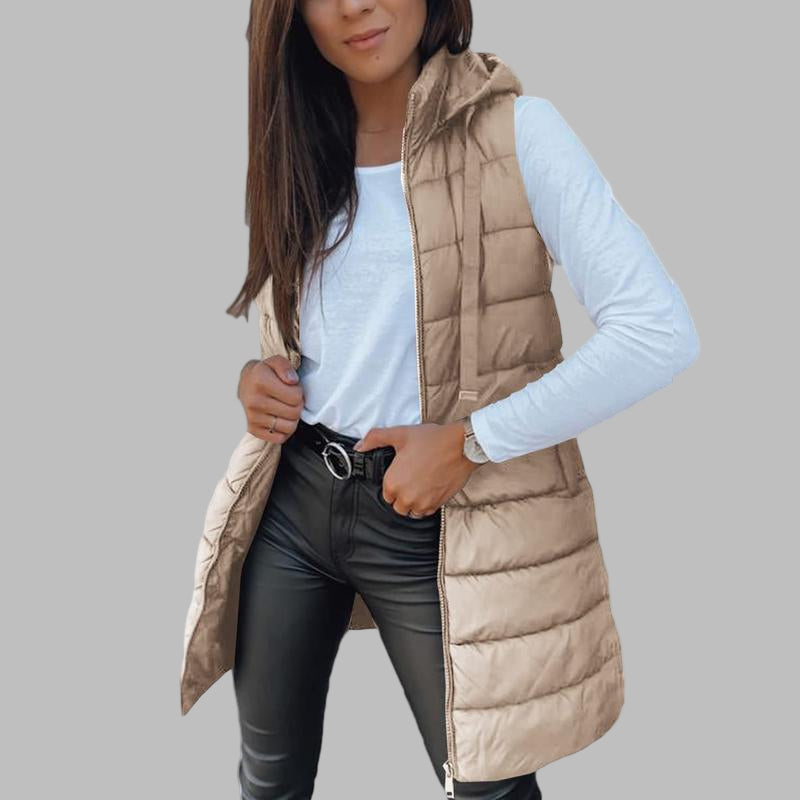 Adelaide™ – Sleeveless Hooded Vest for Effortless Style and Modern Comfort