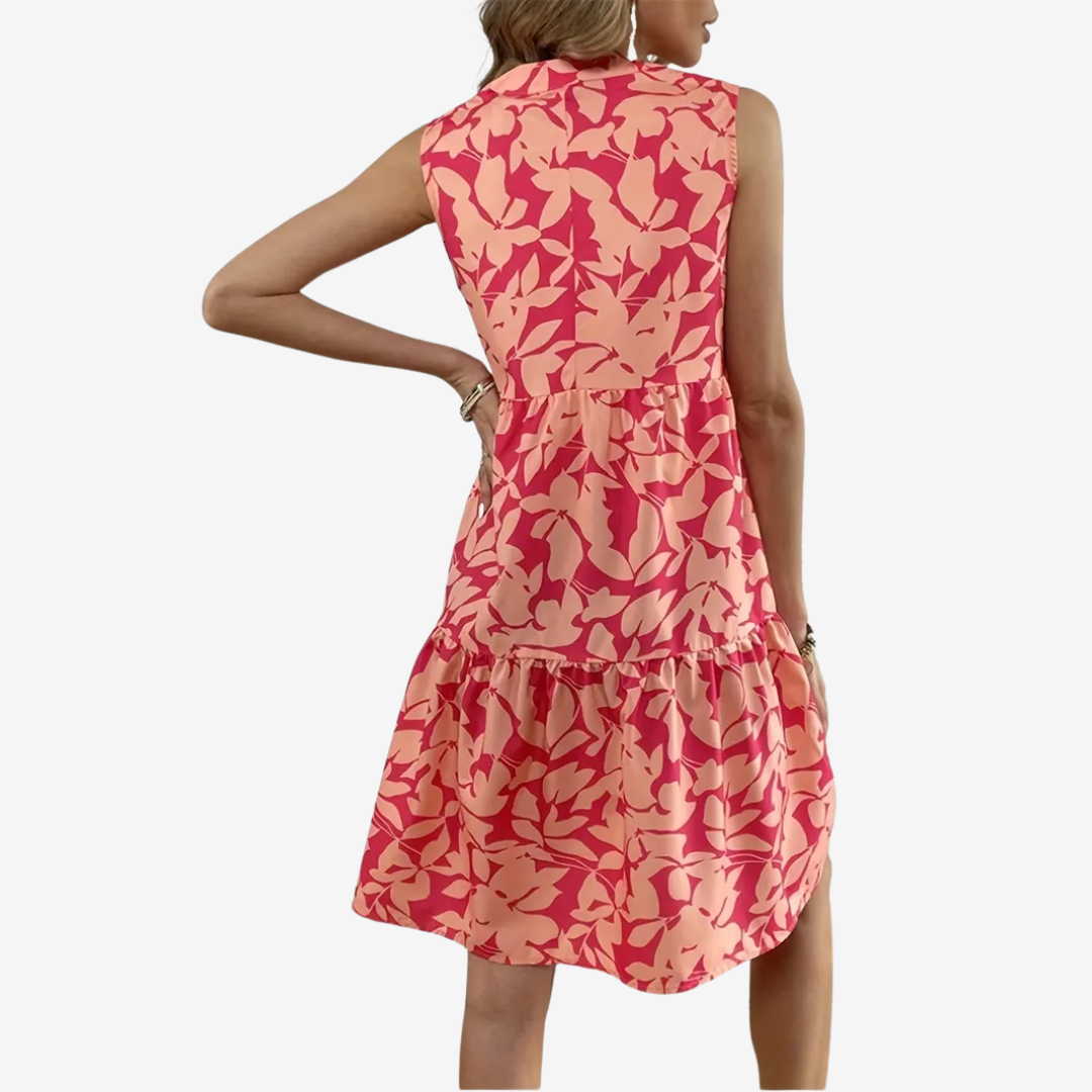 Cheyenne™ – Playful Floral Midi Dress for Sunlit Days