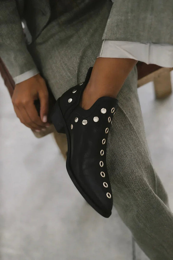 Brenda | Pointed Studded Ankle Boot