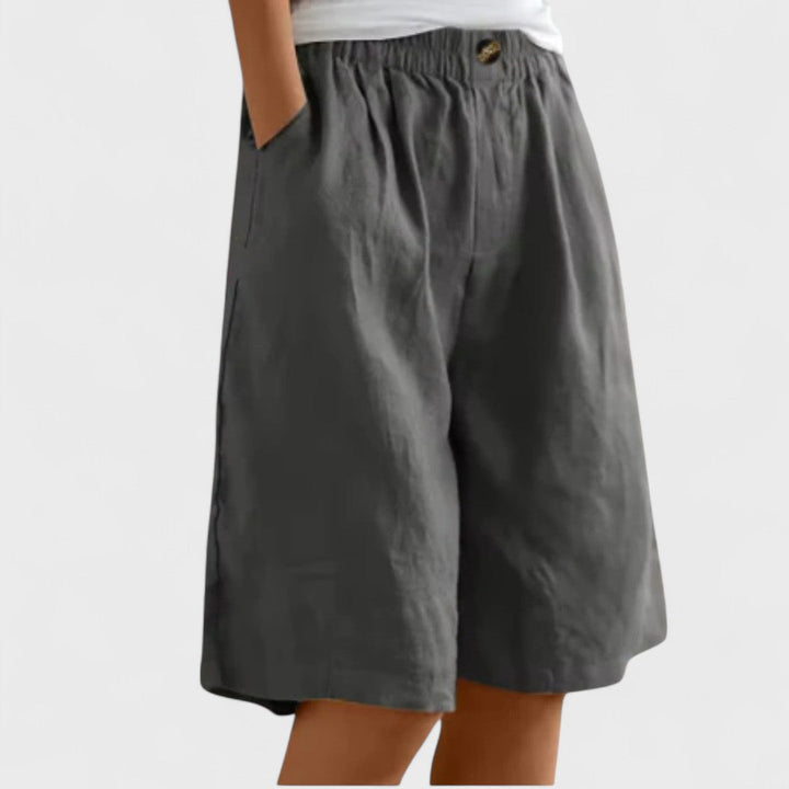 Amanda™ – Effortless Wide-Leg Linen Blend Shorts