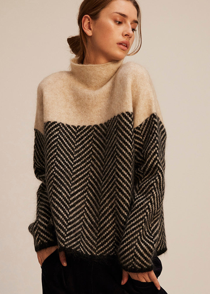 Elise | Herringbone Cotton Sweater