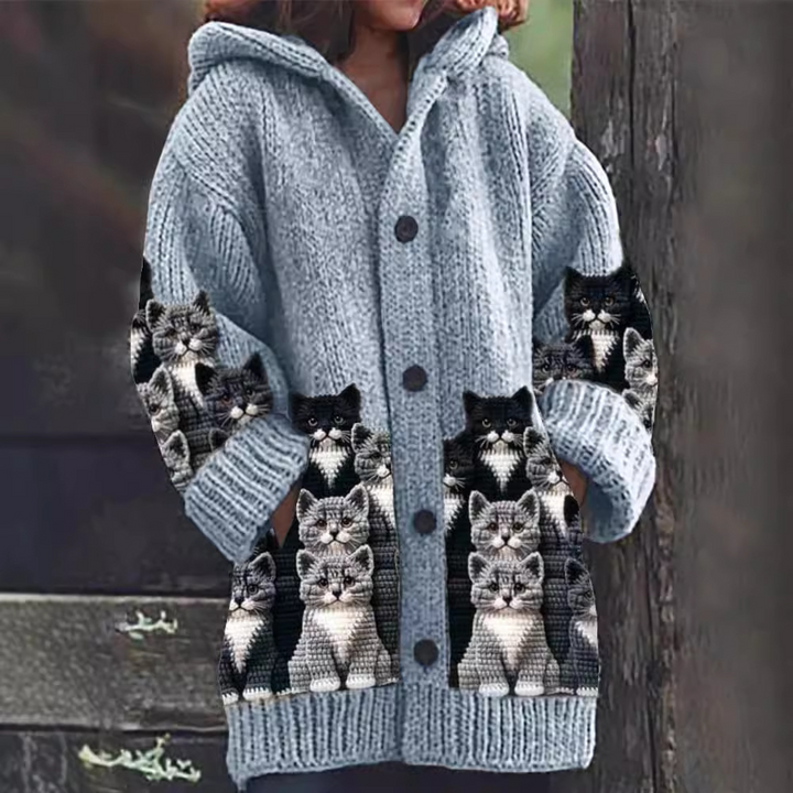 Jasmin | Cat Print Cardigan