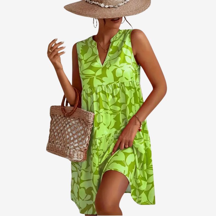 Cheyenne™ – Playful Floral Midi Dress for Sunlit Days