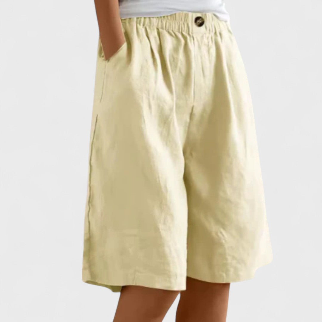 Amanda™ – Effortless Wide-Leg Linen Blend Shorts