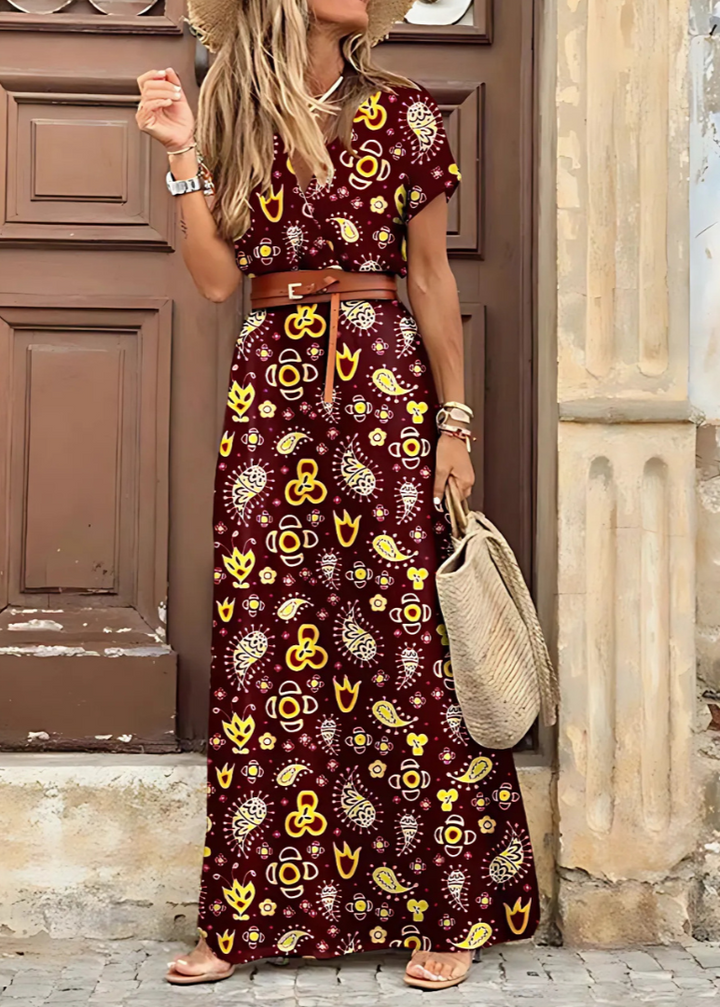 Dora – Boho Breeze Midi Dress