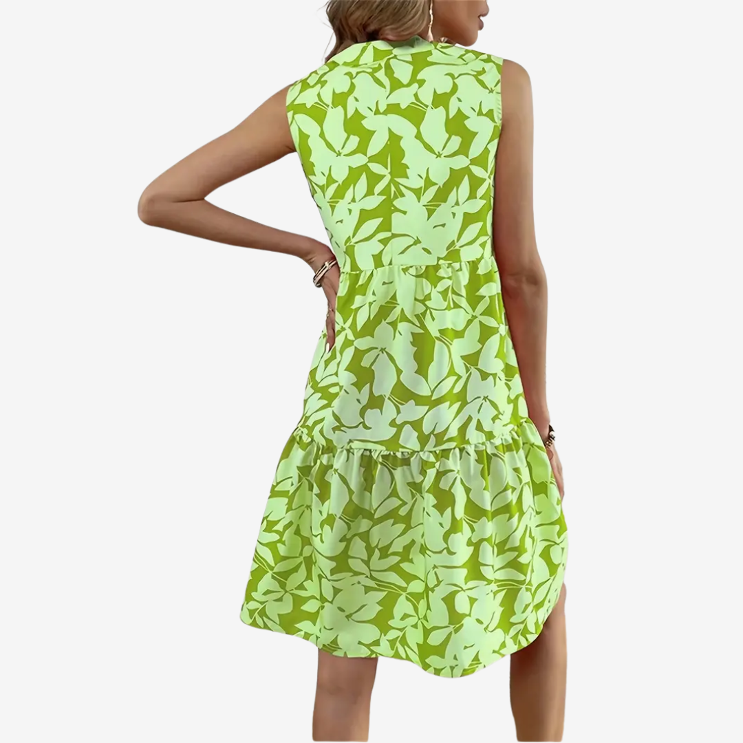 Cheyenne™ – Playful Floral Midi Dress for Sunlit Days