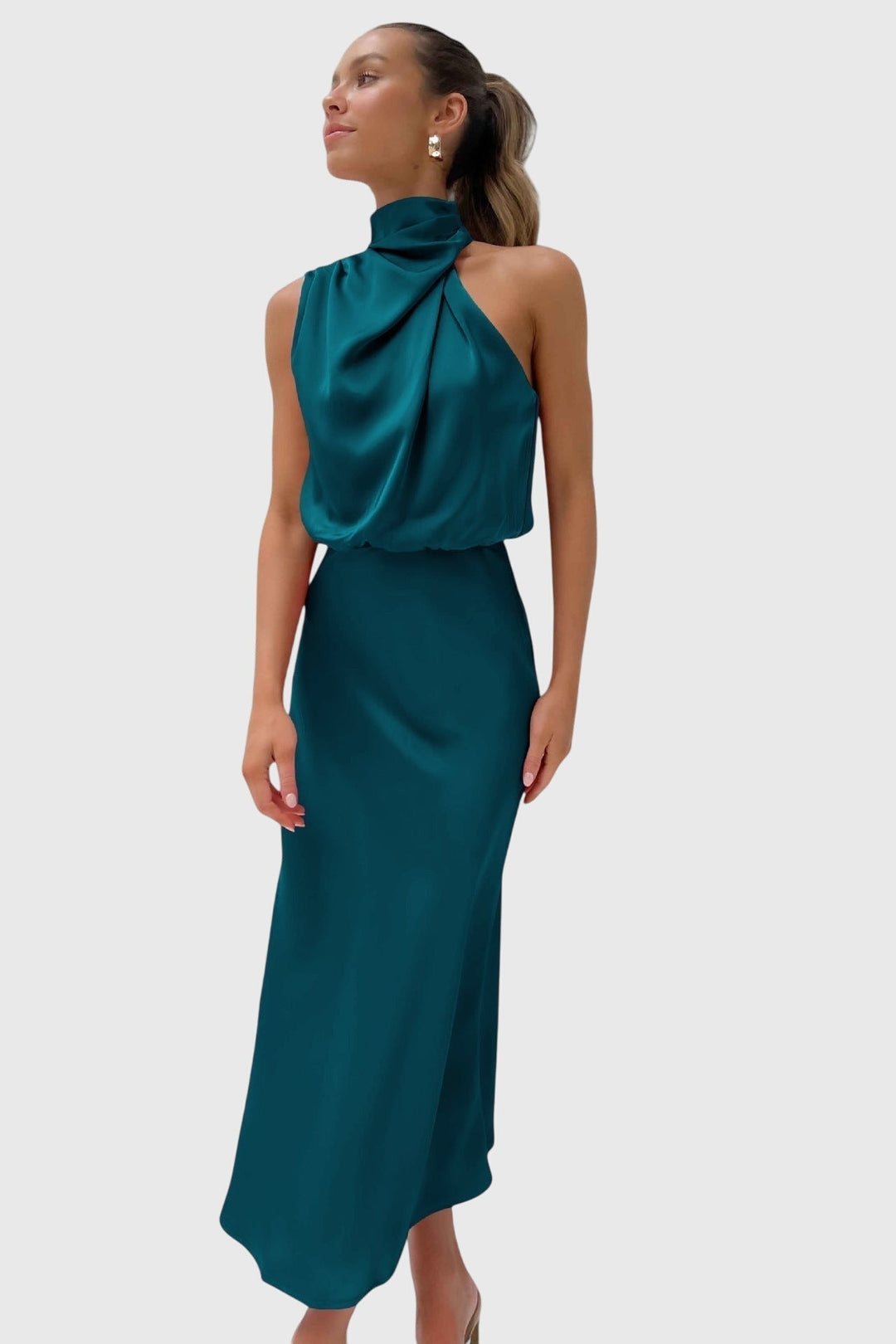 Ava™ | Luxe Satin Halter Dress