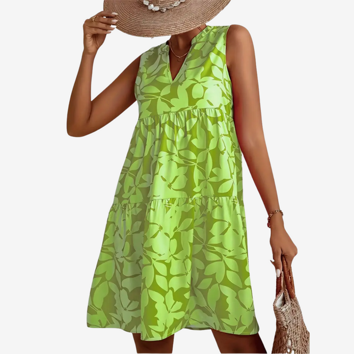 Cheyenne™ – Playful Floral Midi Dress for Sunlit Days