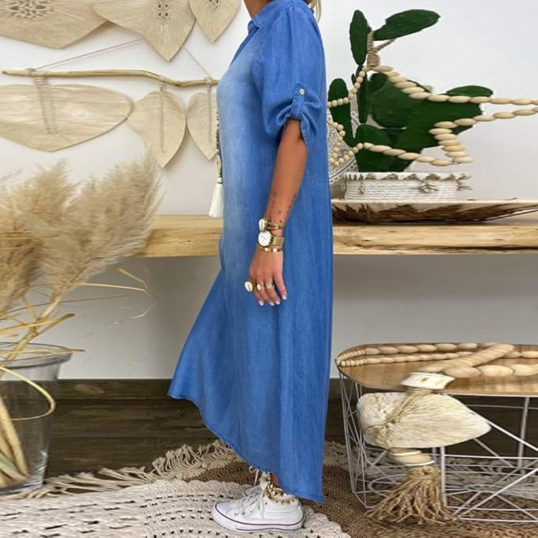 Allison™ – Relaxed V-Neck Summer Tunic Dress