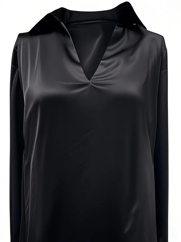 Naya™ – Elegant V-Neck Blouse for Day-to-Night Confidence