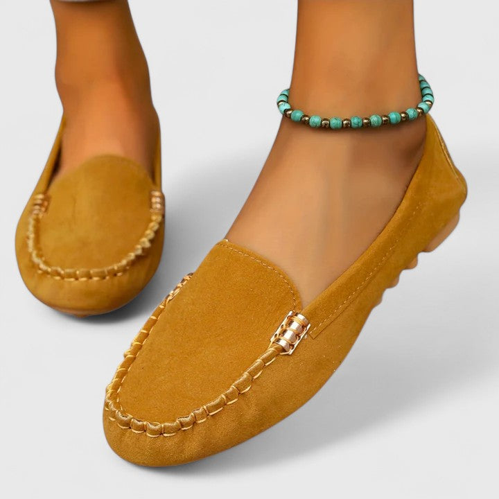 Kacey | Suede Loafers with Stitch Detail
