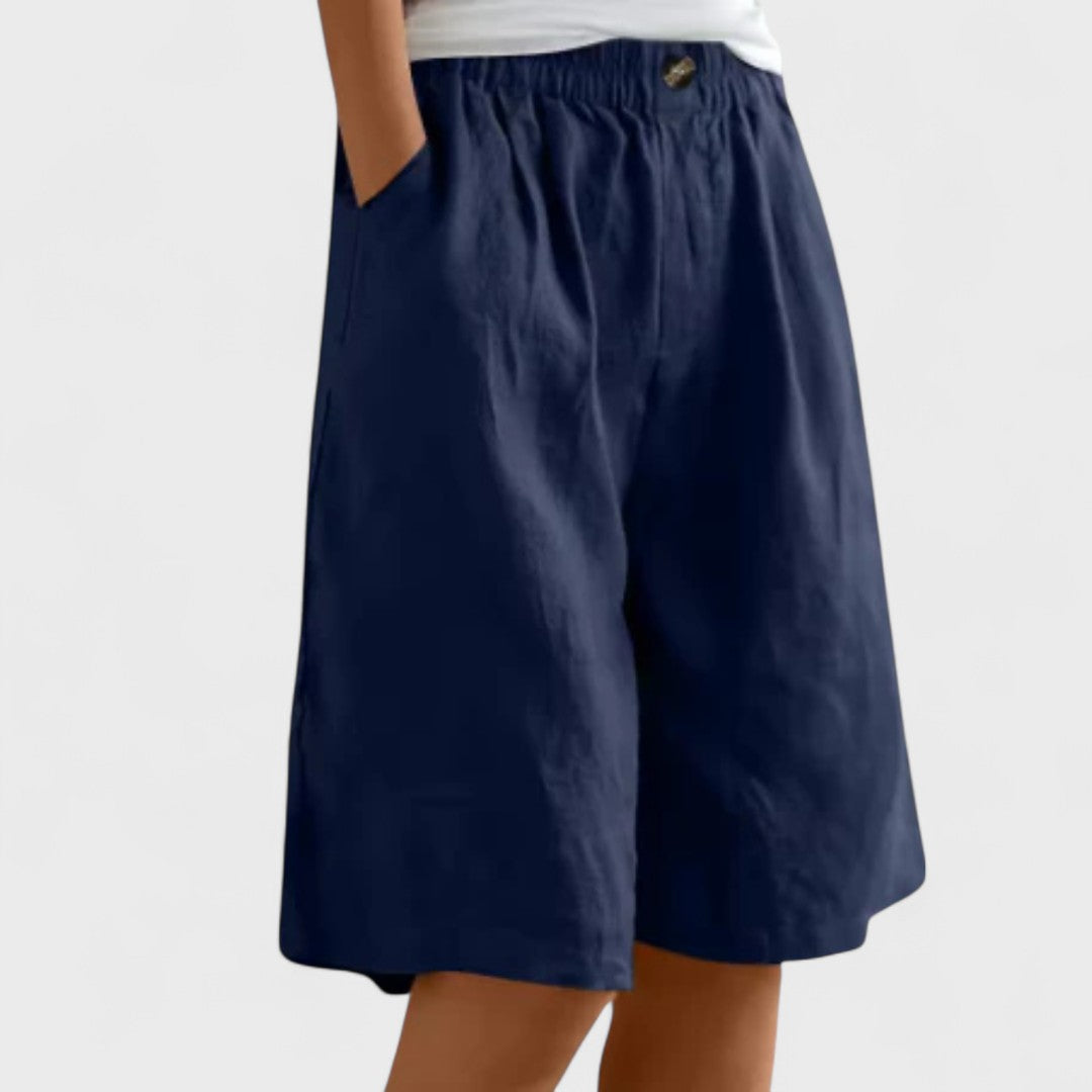 Amanda™ – Effortless Wide-Leg Linen Blend Shorts