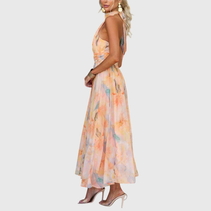 Silk Halter Maxi Dress