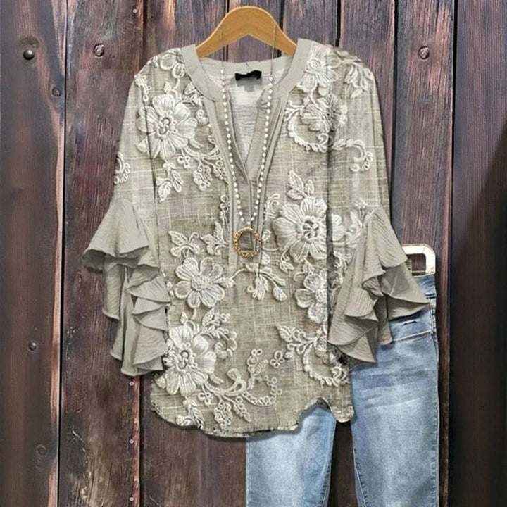 Lisa™ - VINTAGE FLORAL PRINT BLOUSE