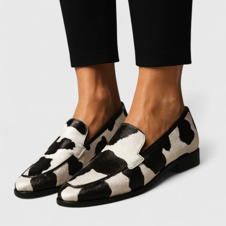 Presley | Cow Print Loafers