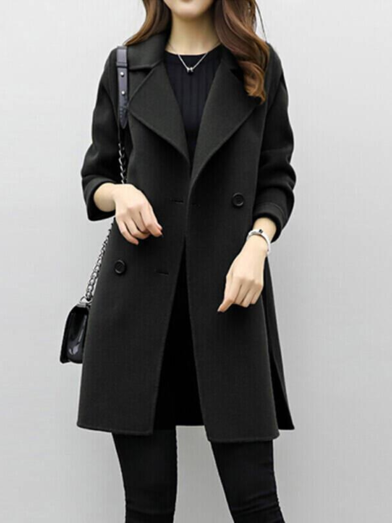 Elara | Double-Breasted Long Coat