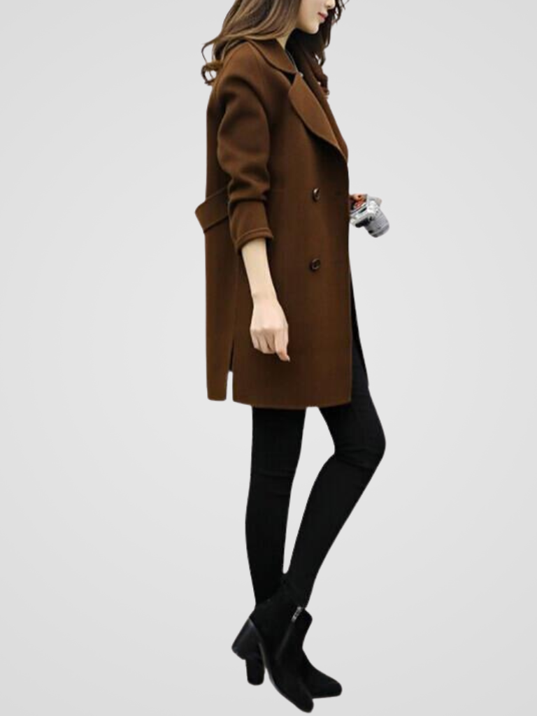 Elara | Double-Breasted Long Coat
