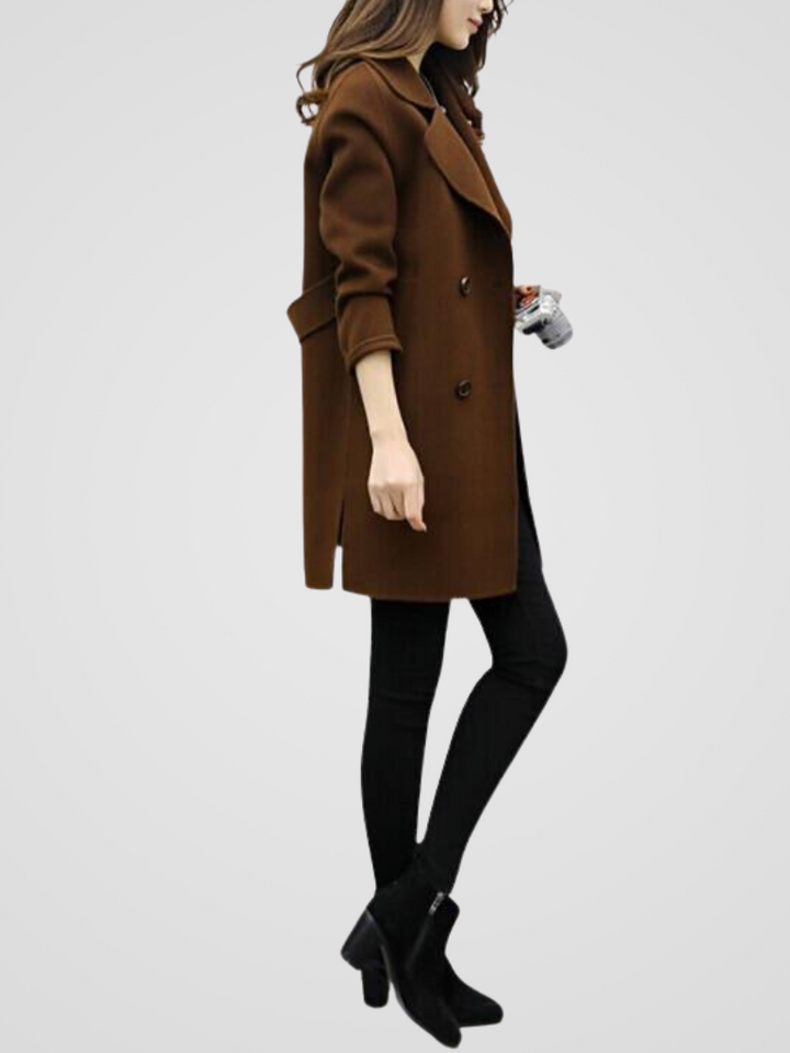 Elara | Double-Breasted Long Coat