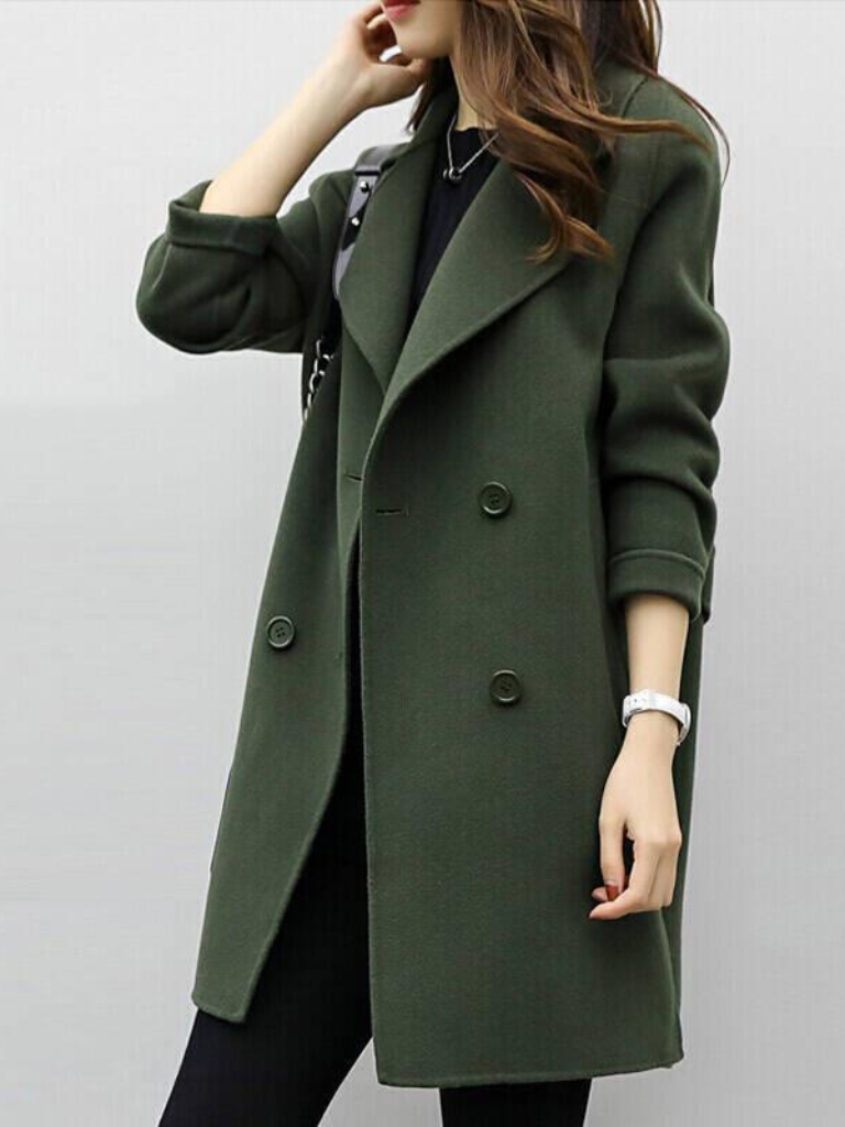 Elara | Double-Breasted Long Coat