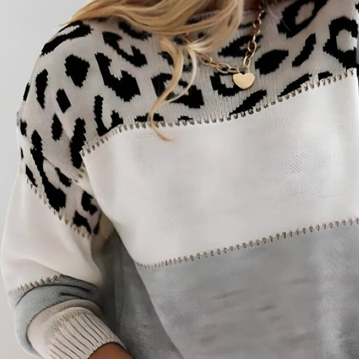 Leopard Detail Knit Sweater