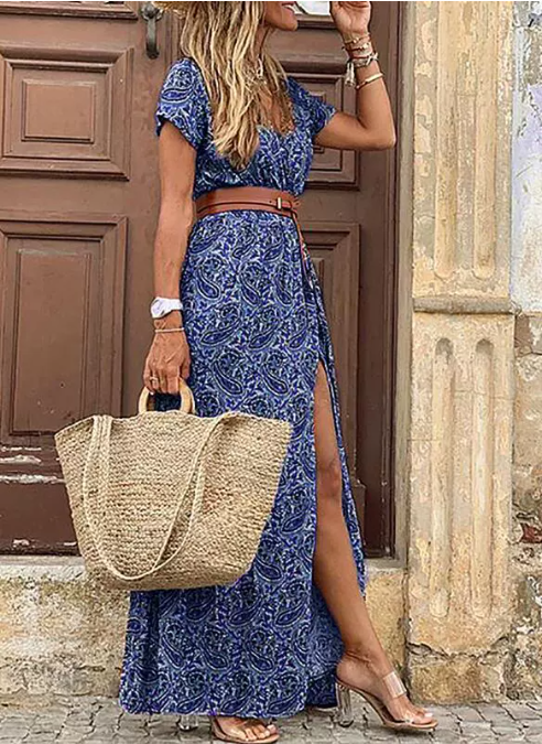 Dora – Boho Breeze Midi Dress