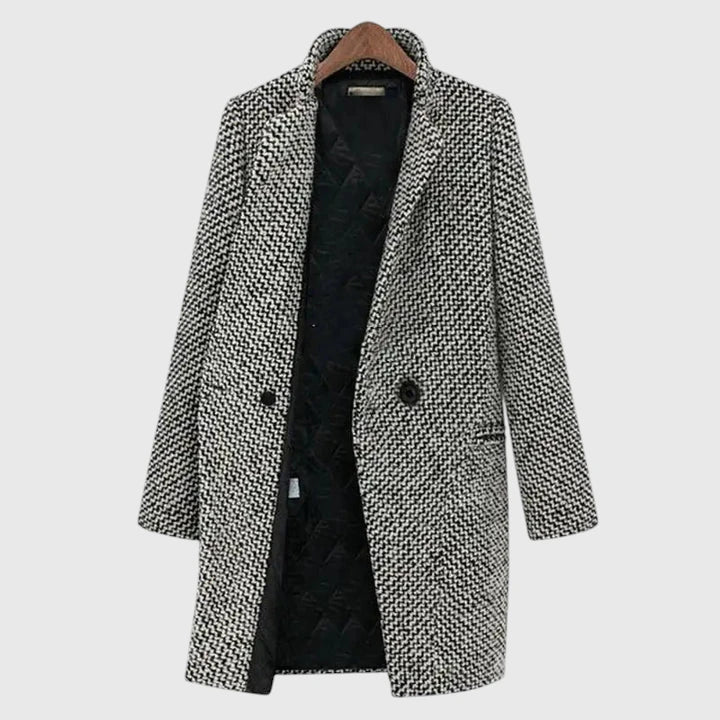 Evelina™ | Houndstooth Long Coat