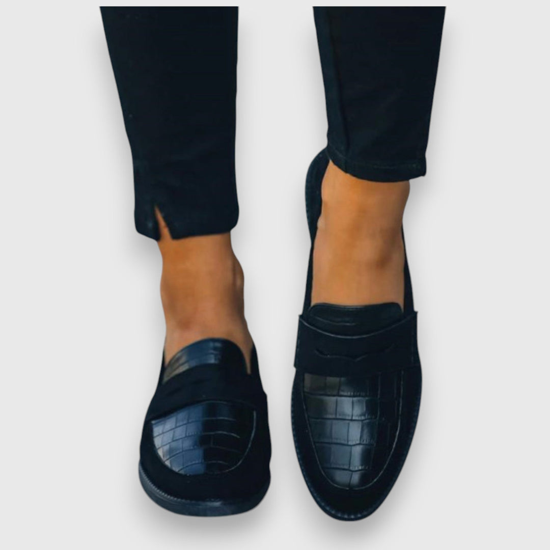 Leyna | Croc-Effect Loafers