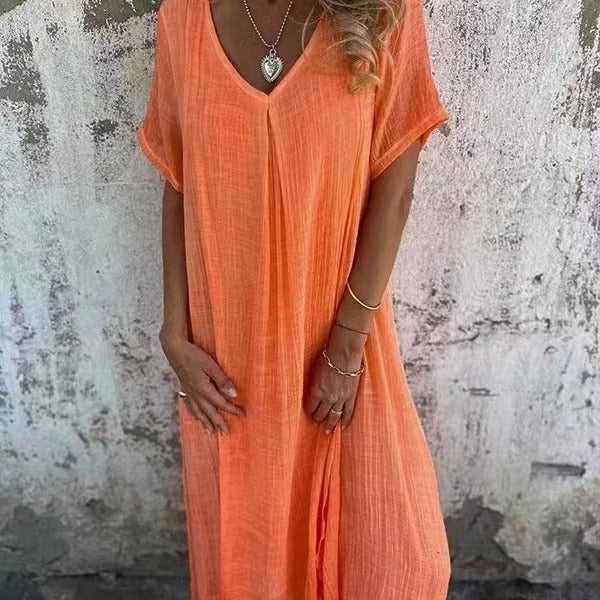 Emily™ – Loose-Fit V-Neck Summer Dress
