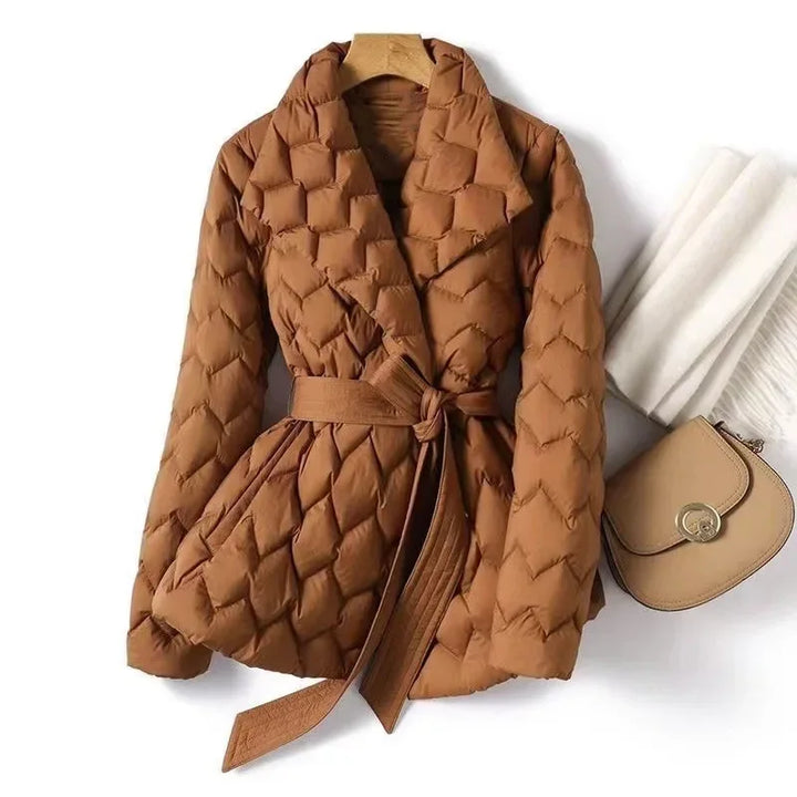 Noelle™ | Diamond Quilted Belted Coa
