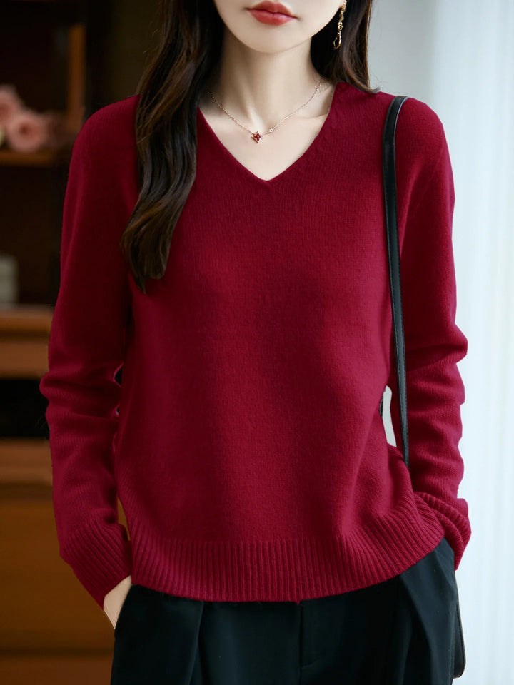 Lucie | Fine V-Neck Sweater Made of Cashmere Blend