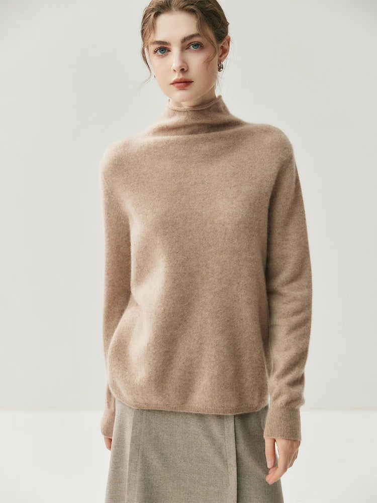 Solène | Cashmere Blend Sweater with Back Button Placket