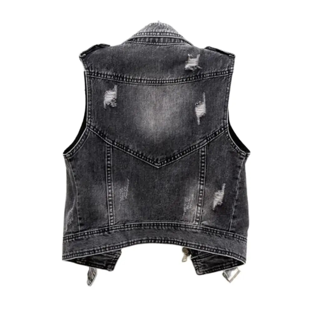 Kara Moto Denim Vest