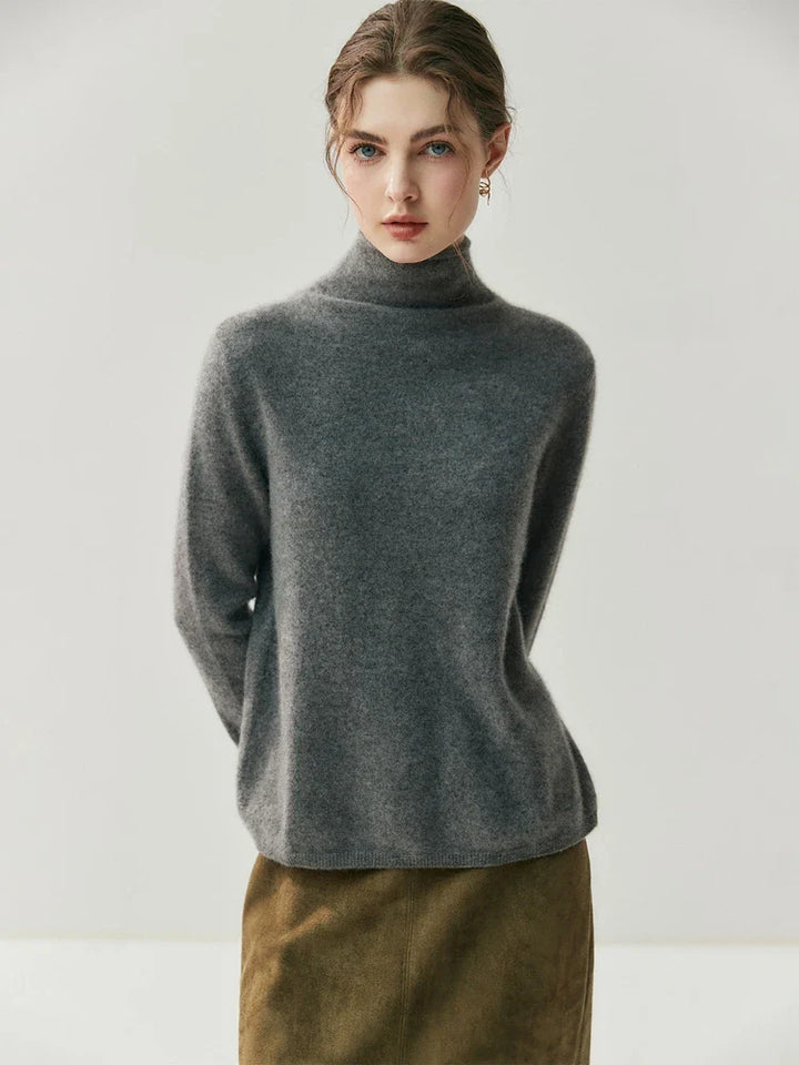 Solène | Cashmere Blend Sweater with Back Button Placket